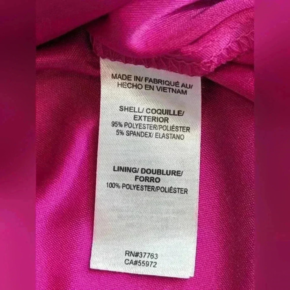 Laundry by Shelli Segal Dress Geometric Cap Sleeve V-Neck Pink Orange Career M - Picture 9 of 11